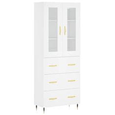 Greatstore Skříň highboard bílá 69,5 x 34 x 180 cm kompozitní dřevo