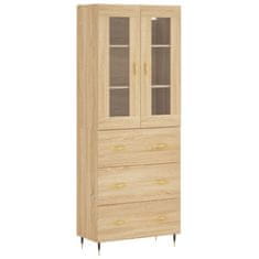 Greatstore Skříň highboard dub sonoma 69,5 x 34 x 180 cm kompozitní dřevo