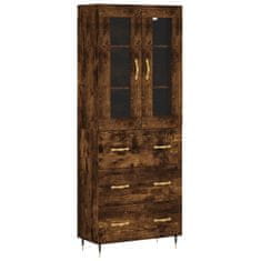 Greatstore Skříň highboard kouřový dub 69,5 x 34 x 180 cm kompozitní dřevo