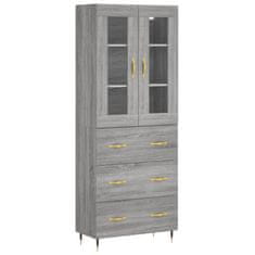 Greatstore Skříň highboard šedá sonoma 69,5 x 34 x 180 cm kompozitní dřevo