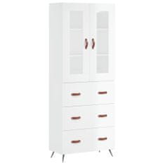 Vidaxl Skříň highboard lesklá bílá 69,5 x 34 x 180 cm kompozitní dřevo