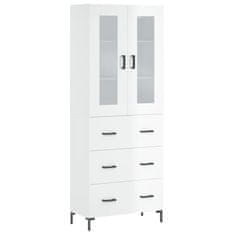 Vidaxl Skříň highboard lesklá bílá 69,5 x 34 x 180 cm kompozitní dřevo