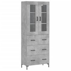 Vidaxl Skříň highboard betonově šedá 69,5x34x180 cm kompozitní dřevo