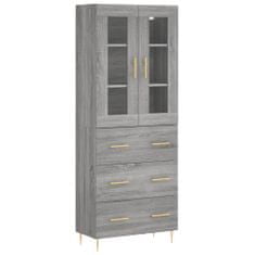 Vidaxl Skříň highboard šedá sonoma 69,5 x 34 x 180 cm kompozitní dřevo