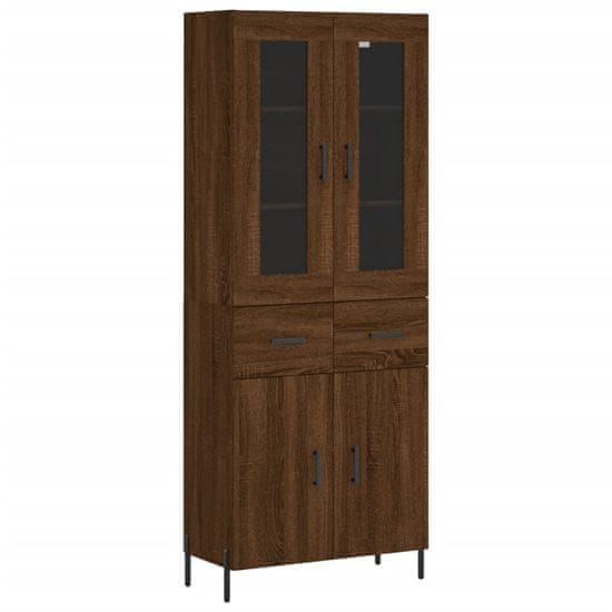 Vidaxl Skříň highboard hnědý dub 69,5 x 34 x 180 cm kompozitní dřevo