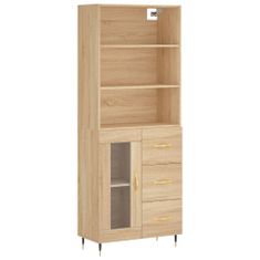 Vidaxl Skříň highboard dub sonoma 69,5 x 34 x 180 cm kompozitní dřevo