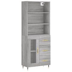 Vidaxl Skříň highboard šedá sonoma 69,5 x 34 x 180 cm kompozitní dřevo