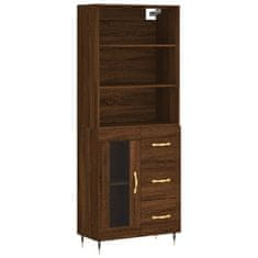 Greatstore Skříň highboard hnědý dub 69,5 x 34 x 180 cm kompozitní dřevo