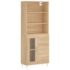 Vidaxl Skříň highboard dub sonoma 69,5 x 34 x 180 cm kompozitní dřevo