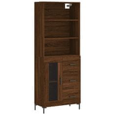 Greatstore Skříň highboard hnědý dub 69,5 x 34 x 180 cm kompozitní dřevo