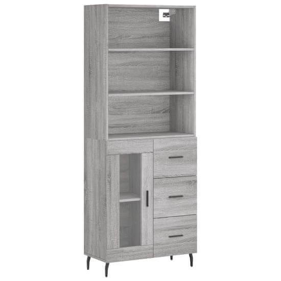 Vidaxl Skříň highboard šedá sonoma 69,5 x 34 x 180 cm kompozitní dřevo