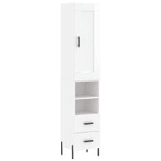 Vidaxl Skříň highboard bílá s vysokým leskem 34,5x34x180 cm kompozit