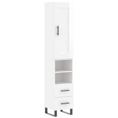 Vidaxl Skříň highboard bílá s vysokým leskem 34,5x34x180 cm kompozit