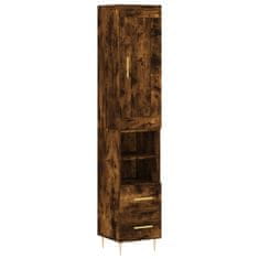 Greatstore Skříň highboard kouřový dub 34,5 x 34 x 180 cm kompozitní dřevo