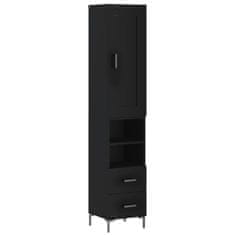 Greatstore Skříň highboard černá 34,5 x 34 x 180 cm kompozitní dřevo