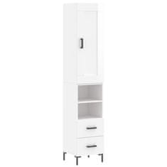 Vidaxl Skříň highboard bílá s vysokým leskem 34,5x34x180 cm kompozit