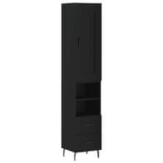 Greatstore Skříň highboard černá 34,5 x 34 x 180 cm kompozitní dřevo