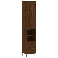 Greatstore Skříň highboard hnědý dub 34,5 x 34 x 180 cm kompozitní dřevo