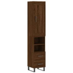 Vidaxl Skříň highboard hnědý dub 34,5 x 34 x 180 cm kompozitní dřevo