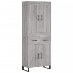 Vidaxl Skříň highboard šedá sonoma 69,5 x 34 x 180 cm kompozitní dřevo