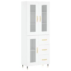 Greatstore Skříň highboard bílá 69,5 x 34 x 180 cm kompozitní dřevo