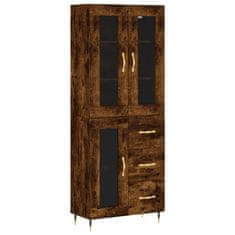 Greatstore Skříň highboard kouřový dub 69,5 x 34 x 180 cm kompozitní dřevo