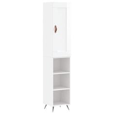 Greatstore Skříň highboard bílá s vysokým leskem 34,5x34x180 cm kompozit