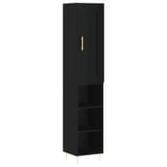 Greatstore Skříň highboard černá 34,5 x 34 x 180 cm kompozitní dřevo