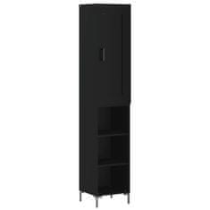 Greatstore Skříň highboard černá 34,5 x 34 x 180 cm kompozitní dřevo