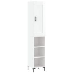 Greatstore Skříň highboard bílá s vysokým leskem 34,5x34x180 cm kompozit