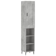 Greatstore Skříň highboard betonově šedá 34,5x34x180 cm kompozitní dřevo