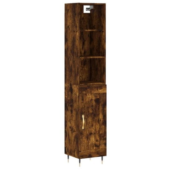 Vidaxl Skříň highboard kouřový dub 34,5 x 34 x 180 cm kompozitní dřevo