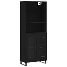 Vidaxl Skříň highboard černá 69,5 x 34 x 180 cm kompozitní dřevo