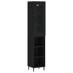 Greatstore Skříň highboard černá 34,5 x 34 x 180 cm kompozitní dřevo