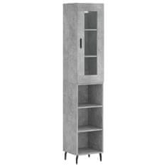 Vidaxl Skříň highboard betonově šedá 34,5x34x180 cm kompozitní dřevo