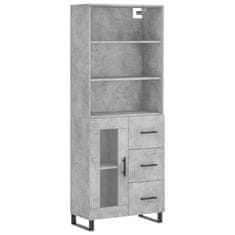 Vidaxl Skříň highboard betonově šedá 69,5x34x180 cm kompozitní dřevo