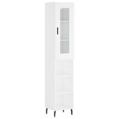 Greatstore Skříň highboard bílá 34,5 x 34 x 180 cm kompozitní dřevo