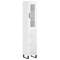 Greatstore Skříň highboard bílá s vysokým leskem 34,5x34x180 cm kompozit