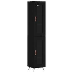 Greatstore Skříň highboard černá 34,5 x 34 x 180 cm kompozitní dřevo