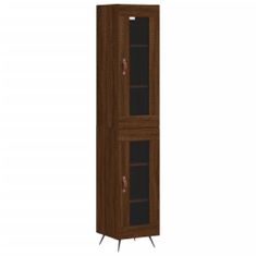 Vidaxl Skříň highboard hnědý dub 34,5 x 34 x 180 cm kompozitní dřevo