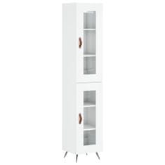 Vidaxl Skříň highboard bílá s vysokým leskem 34,5x34x180 cm kompozit