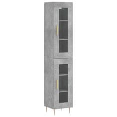 Greatstore Skříň highboard betonově šedá 34,5x34x180 cm kompozitní dřevo