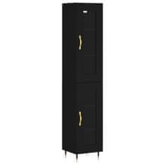 Greatstore Skříň highboard černá 34,5 x 34 x 180 cm kompozitní dřevo