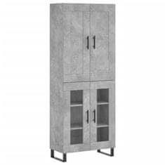 Vidaxl Skříň highboard betonově šedá 69,5x34x180 cm kompozitní dřevo