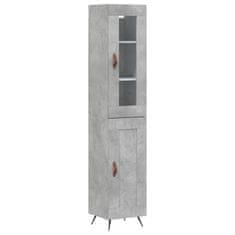 Vidaxl Skříň highboard betonově šedá 34,5x34x180 cm kompozitní dřevo