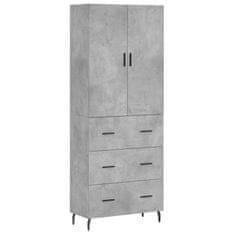 Vidaxl Skříň highboard betonově šedá 69,5x34x180 cm kompozitní dřevo