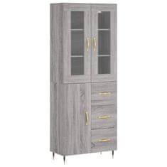 Greatstore Skříň highboard šedá sonoma 69,5 x 34 x 180 cm kompozitní dřevo