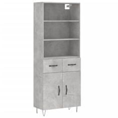 Vidaxl Skříň highboard betonově šedá 69,5x34x180 cm kompozitní dřevo