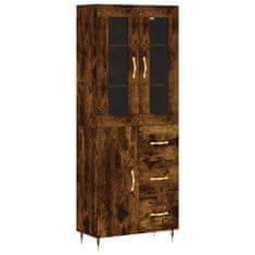 Greatstore Skříň highboard kouřový dub 69,5 x 34 x 180 cm kompozitní dřevo