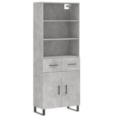 Vidaxl Skříň highboard betonově šedá 69,5x34x180 cm kompozitní dřevo